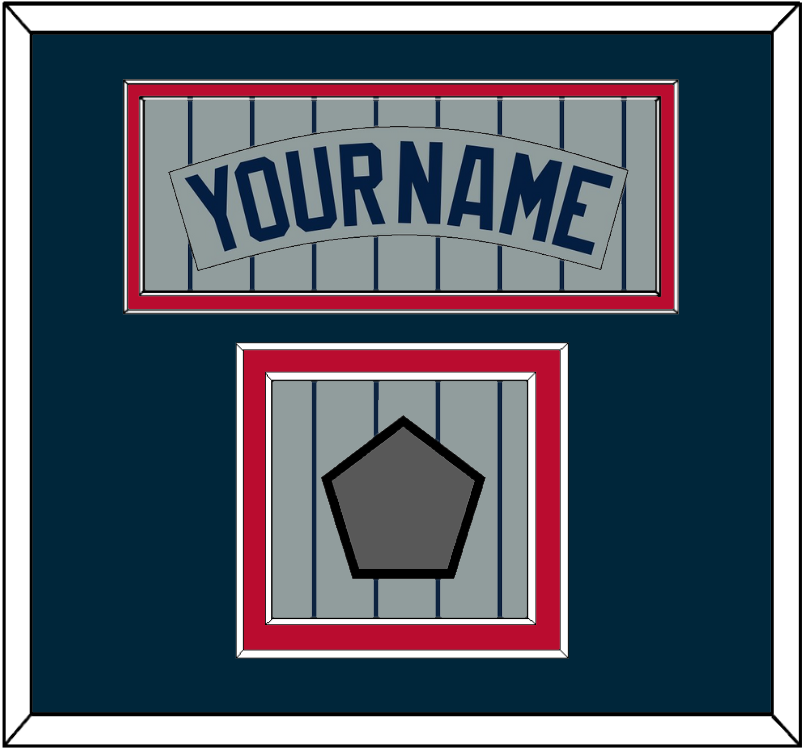 Minnesota Nameplate & World Series Patch - Road Gray Pinstripes (1987-2009) - Signature Tier 2