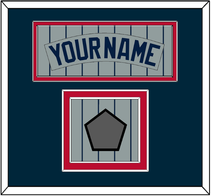 Minnesota Nameplate & World Series Patch - Road Gray Pinstripes (1987-2009) - Signature Tier 2