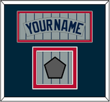Minnesota Nameplate & 1987 World Series Champions Patch - Road Gray Pinstripes (1987-2009) - Double Mat 2