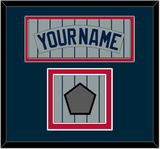 Minnesota Nameplate & World Series Patch - Road Gray Pinstripes (1987-2009) - Double Mat 2