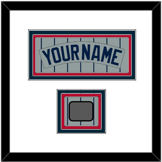 Minnesota Nameplate & 1987 World Series Champions Patch - Road Gray Pinstripes (1987-2009) - Premier Tier 1