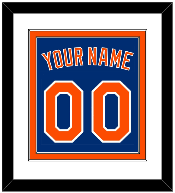 New York Name & Number - Alternate Home Blue - Double Mat 1