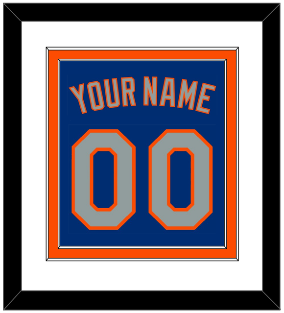 New York Name & Number - Alternate Road Blue - Double Mat 1