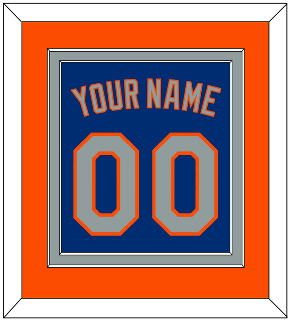 New York Name & Number - Alternate Road Blue - Double Mat 3