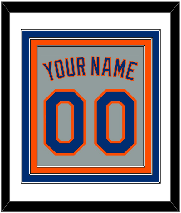 New York Name & Number - Road Gray - Triple Mat 1