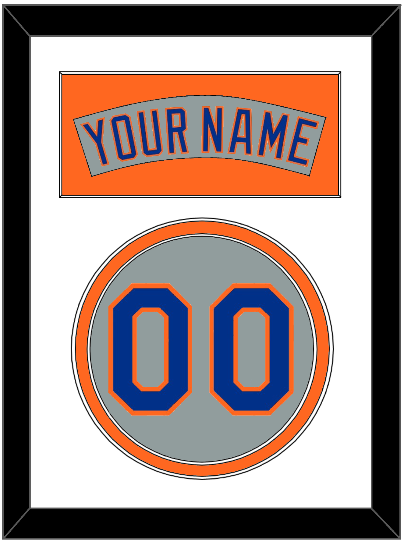 New York Nameplate & Number - Road Gray (1982-1986) - Signature Tier 2