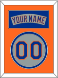 New York Nameplate & Number - Road Gray (1982-1986) - Double Mat 4