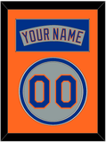 New York Nameplate & Number - Road Gray (1982-1986) - Double Mat 4