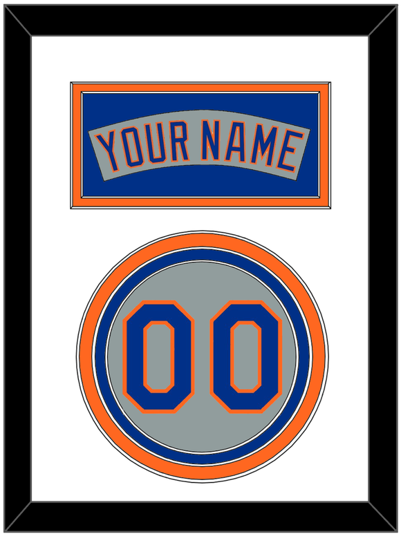 New York Nameplate & Number - Road Gray (1982-1986) - Triple Mat 1