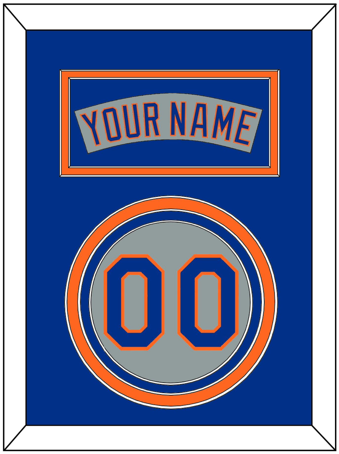 New York Nameplate & Number - Road Gray (1982-1986) - Premier Tier 3