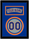 New York Nameplate & Number - Road Gray (1982-1986) - Triple Mat 3