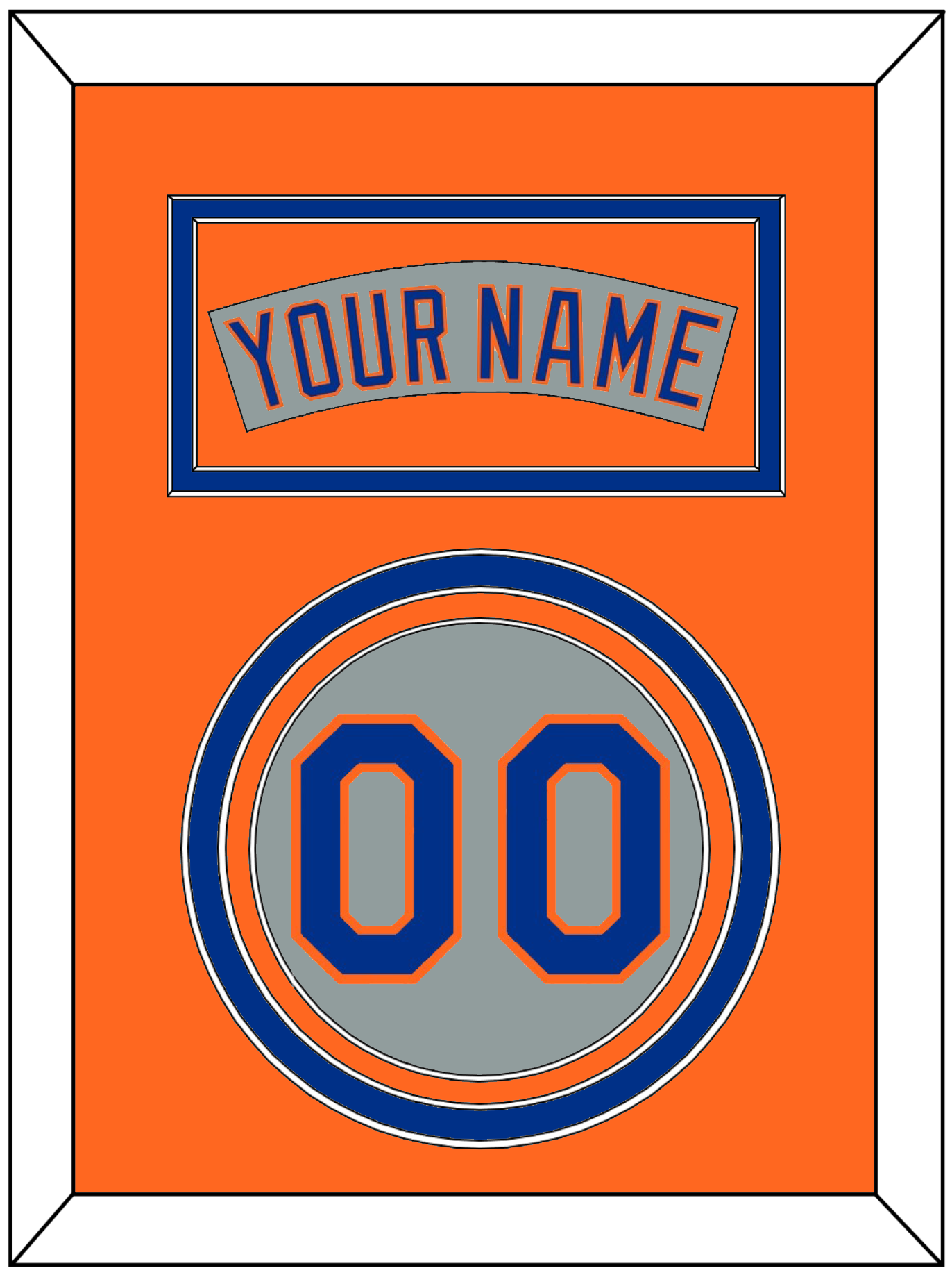 New York Nameplate & Number - Road Gray (1982-1986) - Premier Tier 4