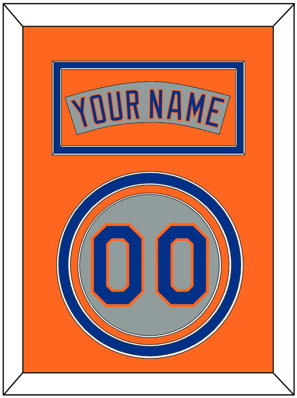 New York Nameplate & Number - Road Gray (1982-1986) - Triple Mat 4