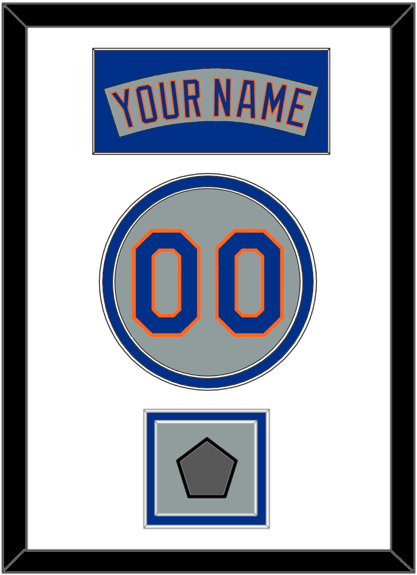 New York Nameplate, Number & World Series Patch - Road Gray (1982-1986) - Signature Tier 1