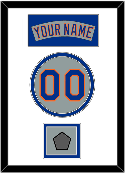 New York Nameplate, Number & World Series Patch - Road Gray (1982-1986) - Signature Tier 1