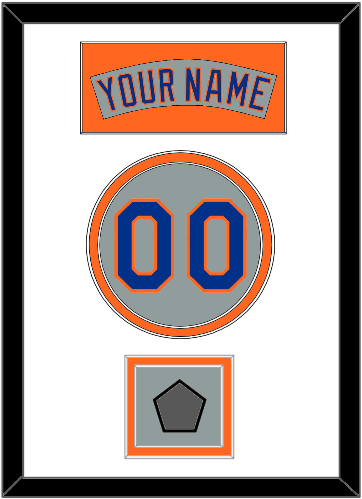 New York Nameplate, Number & World Series Patch - Road Gray (1982-1986) - Signature Tier 2