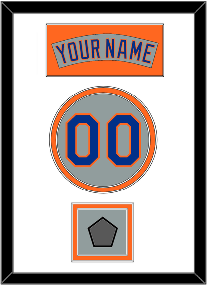 New York Nameplate, Number & World Series Patch - Road Gray (1982-1986) - Signature Tier 2