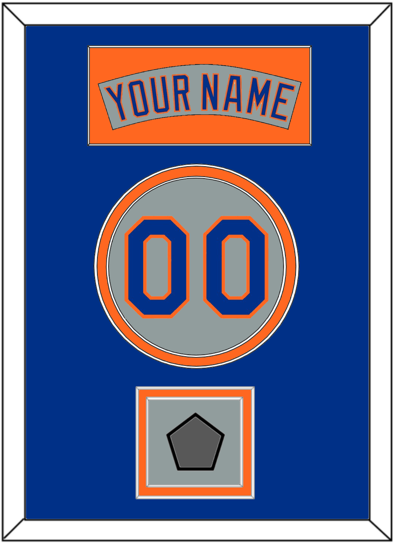 New York Nameplate, Number & World Series Patch - Road Gray (1982-1986) - Signature Tier 3