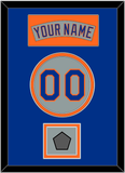 New York Nameplate, Number & World Series Patch - Road Gray (1982-1986) - Double Mat 3