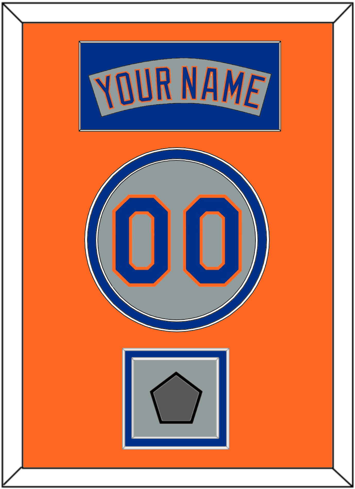 New York Nameplate, Number & World Series Patch - Road Gray (1982-1986) - Signature Tier 4
