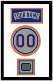 New York Nameplate, Number & World Series Patch - Road Gray (1982-1986) - Triple Mat 1