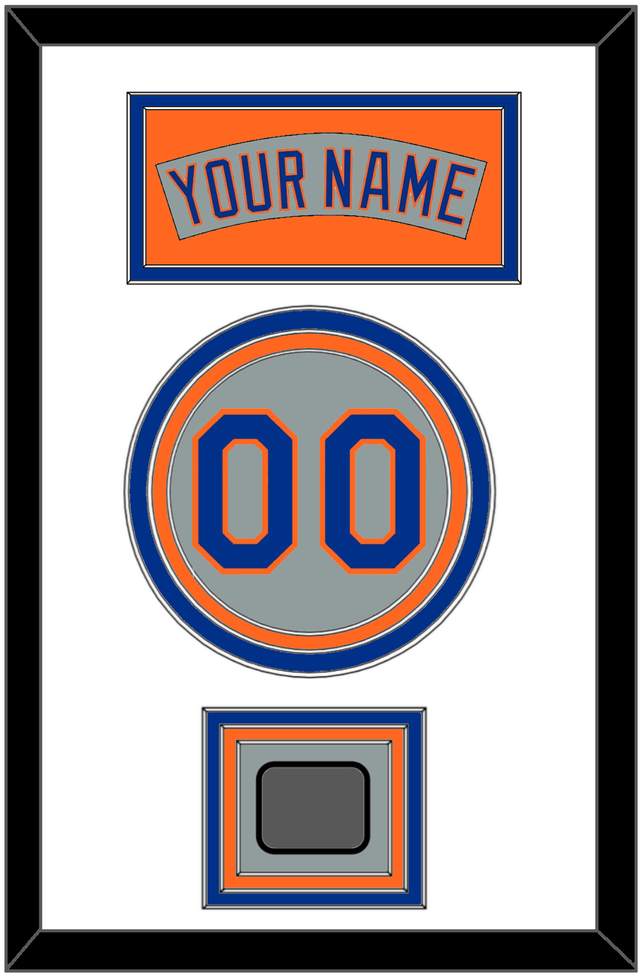 New York Nameplate, Number & World Series Patch - Road Gray (1982-1986) - Premier Tier 2