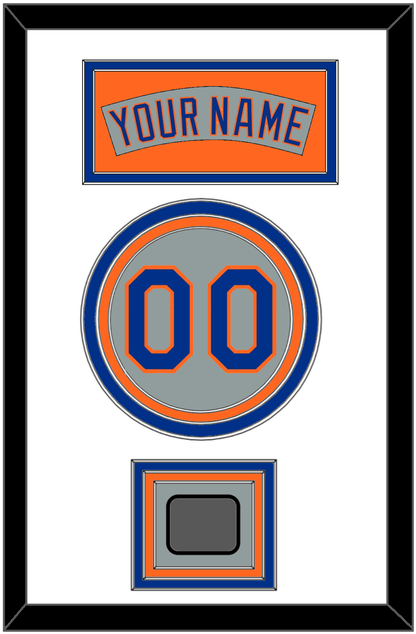 New York Nameplate, Number & World Series Patch - Road Gray (1982-1986) - Premier Tier 2
