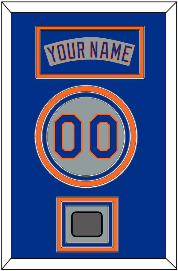 New York Nameplate, Number & World Series Patch - Road Gray (1982-1986) - Triple Mat 3