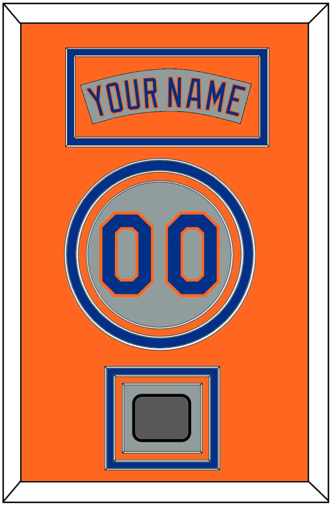 New York Nameplate, Number & World Series Patch - Road Gray (1982-1986) - Premier Tier 4