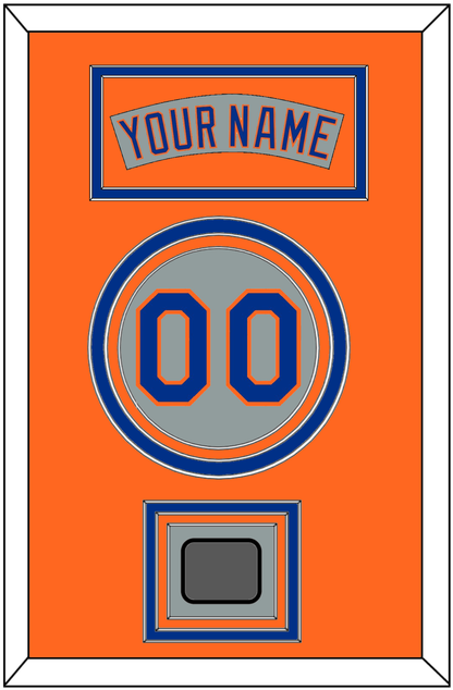 New York Nameplate, Number & World Series Patch - Road Gray (1982-1986) - Premier Tier 4