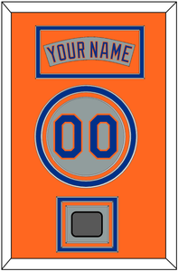 New York Nameplate, Number & World Series Patch - Road Gray (1982-1986) - Triple Mat 4