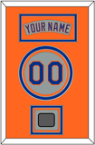 New York Nameplate, Number & World Series Patch - Road Gray (1982-1986) - Triple Mat 4