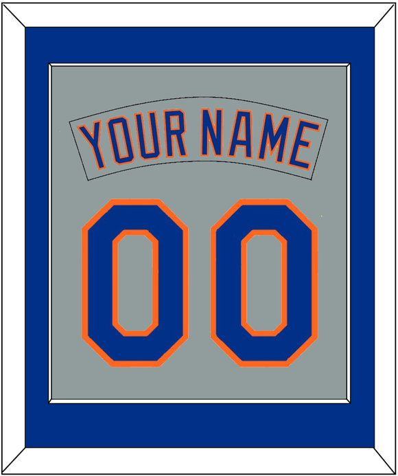 New York Nameplate & Number Combined - Road Gray (1982-1986) - Single Mat 2