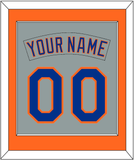 New York Nameplate & Number Combined - Road Gray (1982-1986) - Single Mat 3