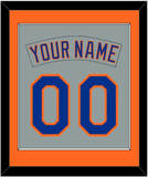 New York Nameplate & Number Combined - Road Gray (1982-1986) - Single Mat 3