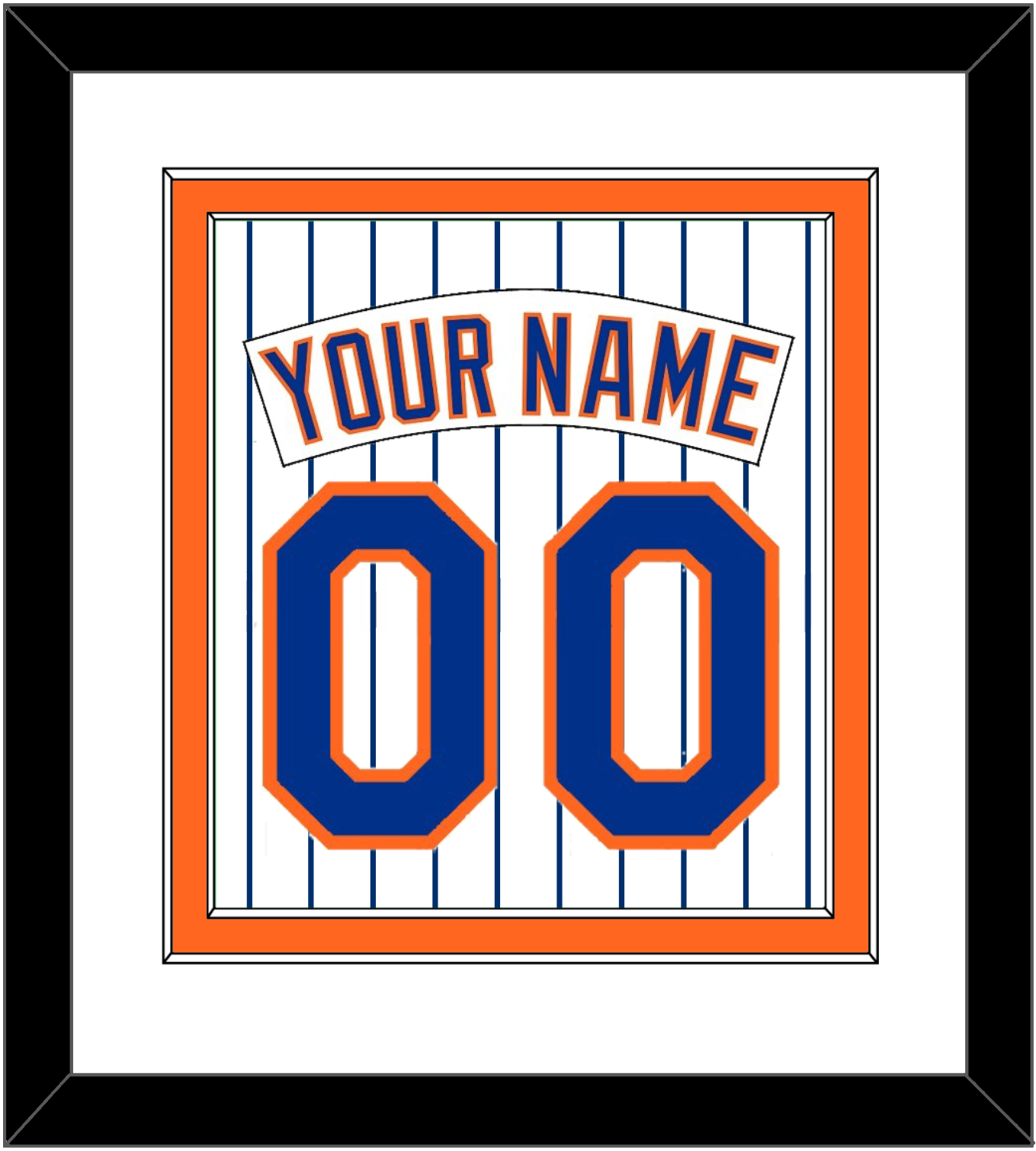 New York Nameplate & Number - Home Pinstripes (1983-1986) - Signature Tier 2