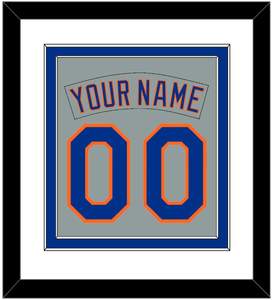 New York Nameplate & Number Combined - Road Gray (1982-1986) - Double Mat 1