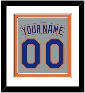 New York Nameplate & Number Combined - Road Gray (1982-1986) - Double Mat 2