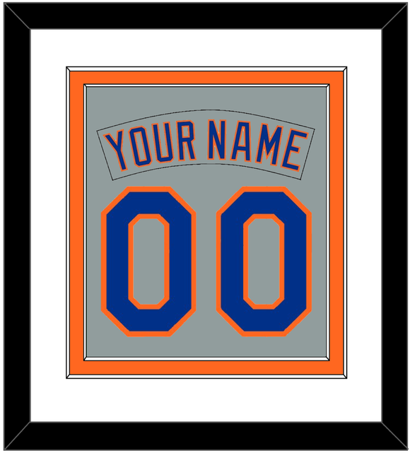 New York Nameplate & Number Combined - Road Gray (1982-1986) - Double Mat 2