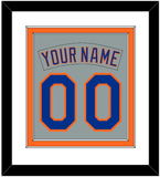 New York Nameplate & Number Combined - Road Gray (1982-1986) - Double Mat 2