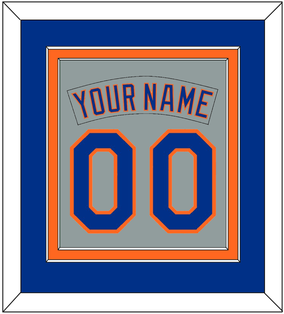 New York Nameplate & Number Combined - Road Gray (1982-1986) - Double Mat 3