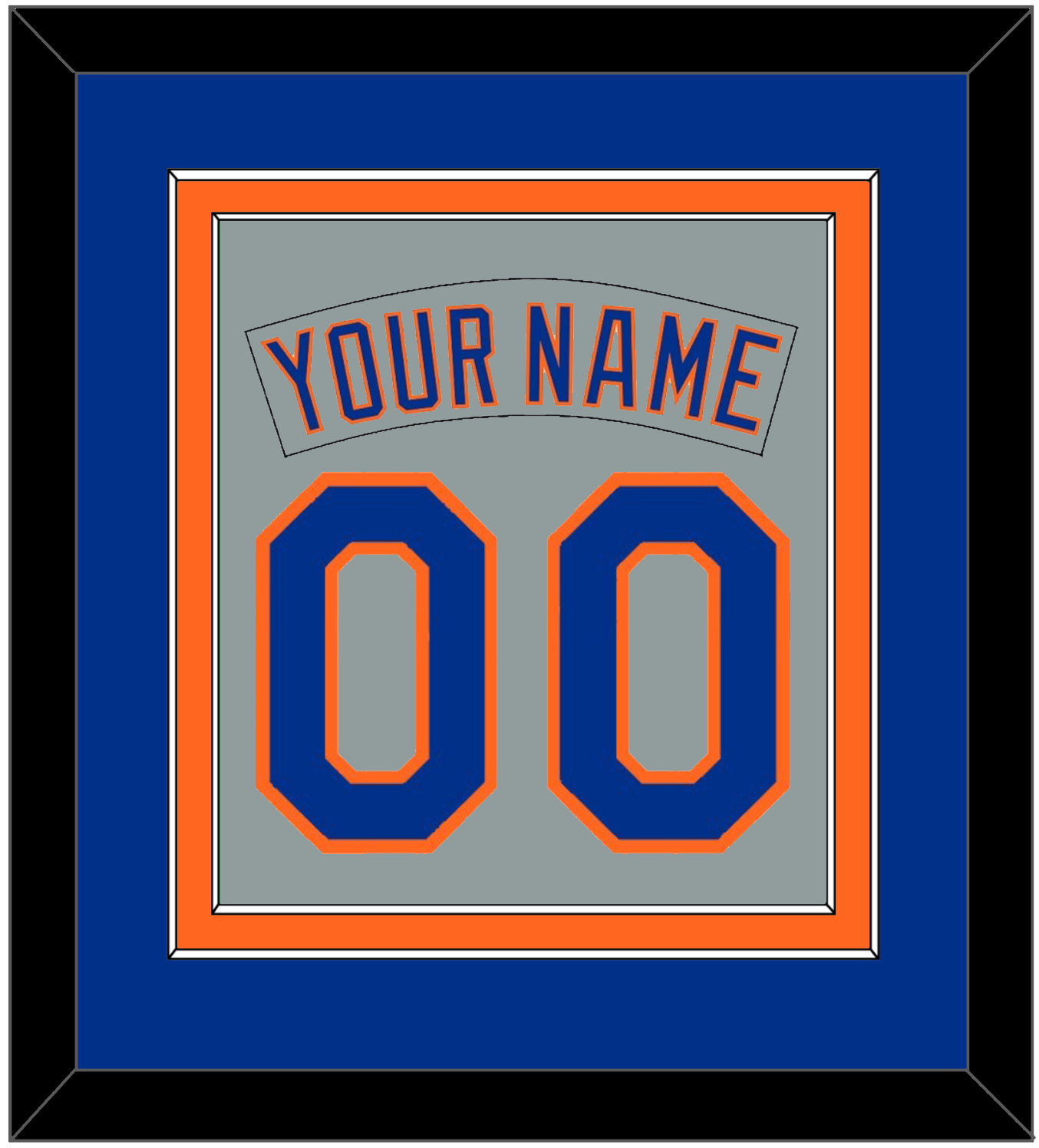 New York Nameplate & Number Combined - Road Gray (1982-1986) - Signature Tier 3