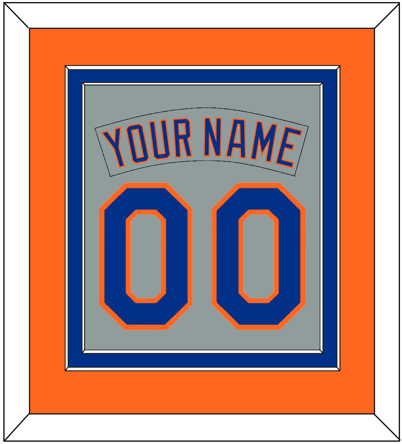 New York Nameplate & Number Combined - Road Gray (1982-1986) - Signature Tier 4