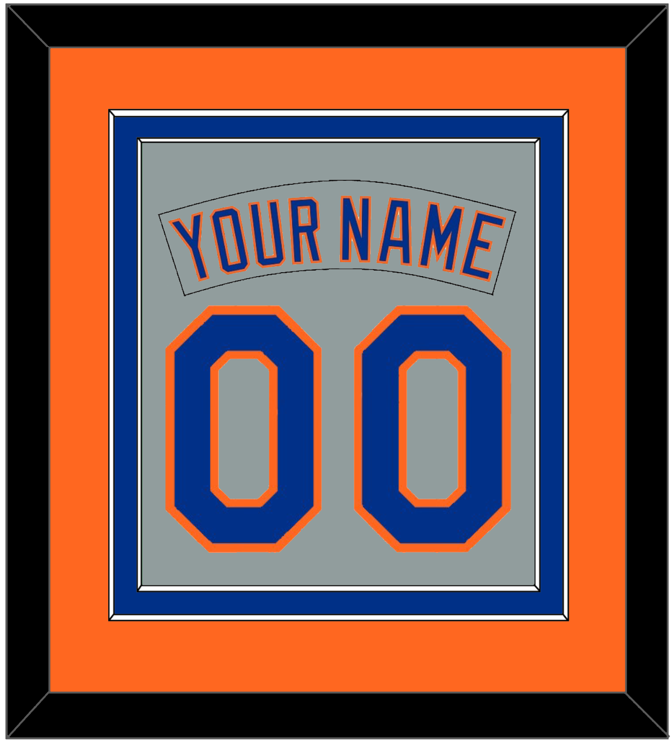 New York Nameplate & Number Combined - Road Gray (1982-1986) - Signature Tier 4