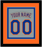 New York Nameplate & Number Combined - Road Gray (1982-1986) - Double Mat 4