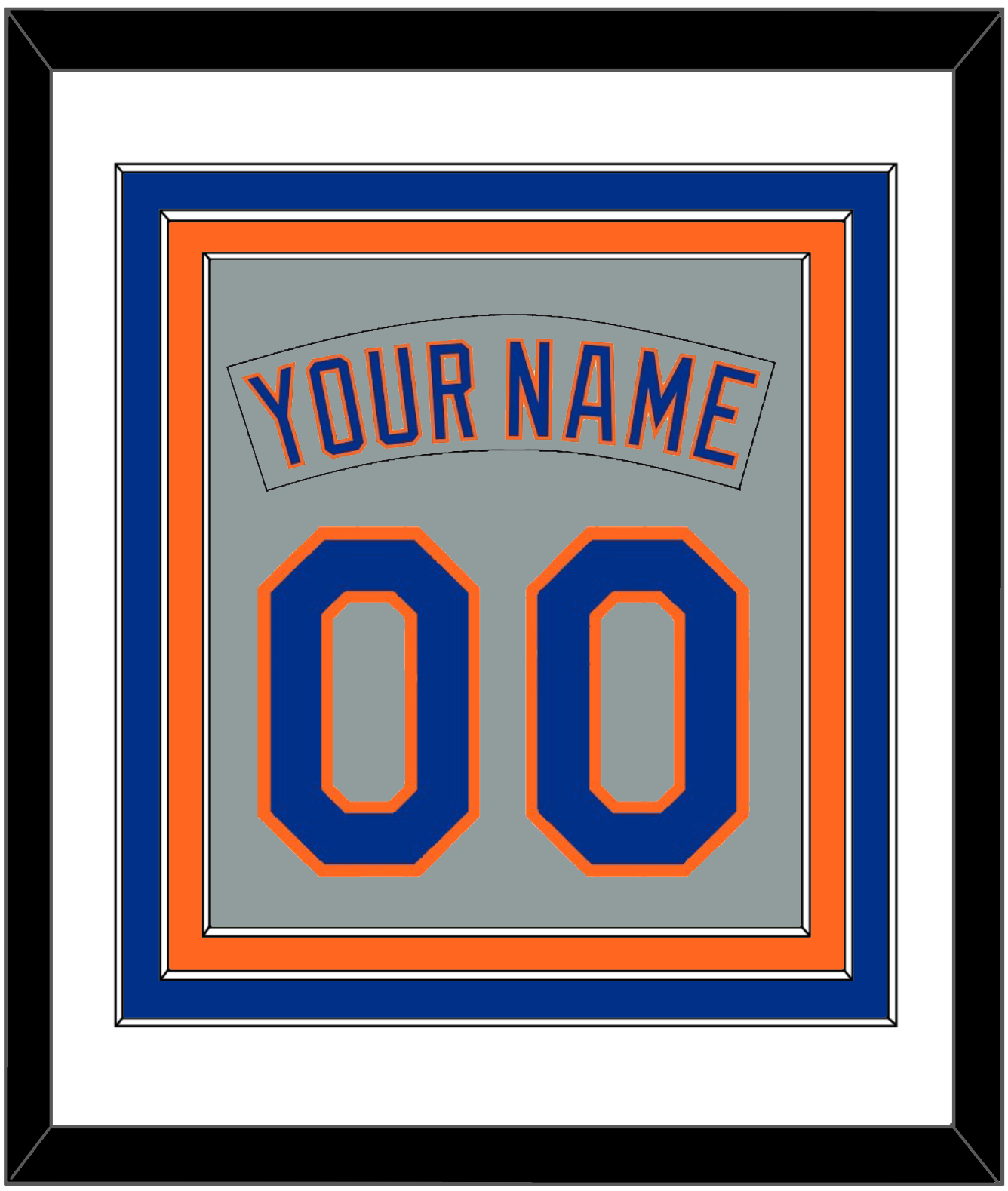New York Nameplate & Number Combined - Road Gray (1982-1986) - Premier Tier 1