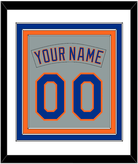 New York Nameplate & Number Combined - Road Gray (1982-1986) - Triple Mat 1