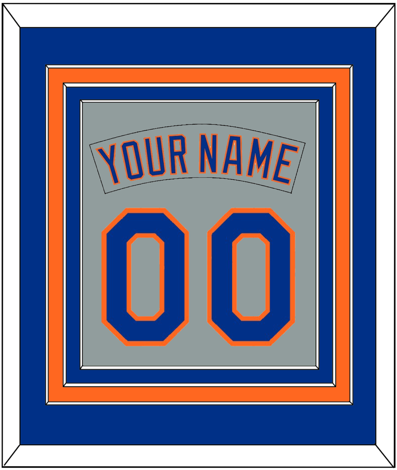 New York Nameplate & Number Combined - Road Gray (1982-1986) - Premier Tier 2