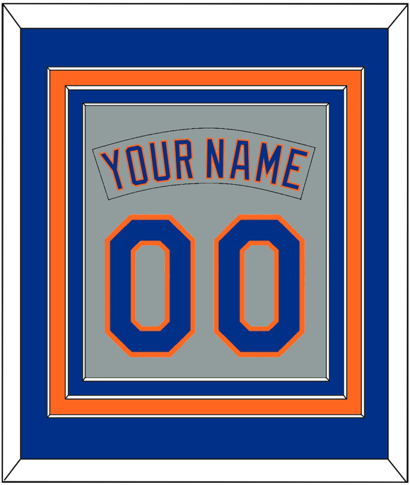 New York Nameplate & Number Combined - Road Gray (1982-1986) - Triple Mat 2