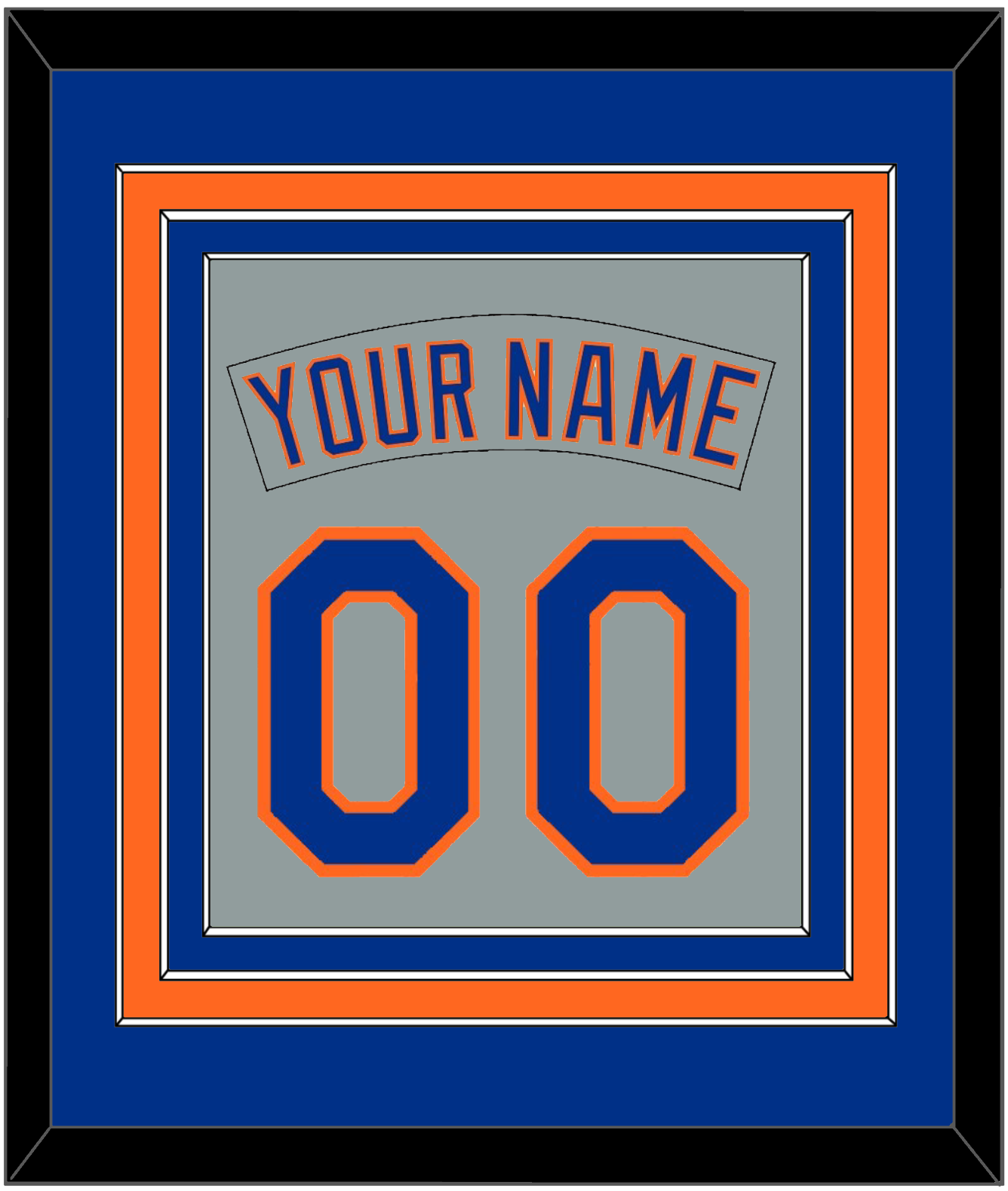 New York Nameplate & Number Combined - Road Gray (1982-1986) - Premier Tier 2